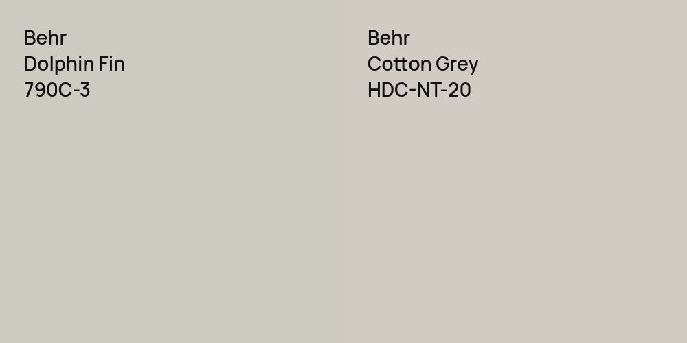 Behr Dolphin Fin vs. Behr Cotton Grey