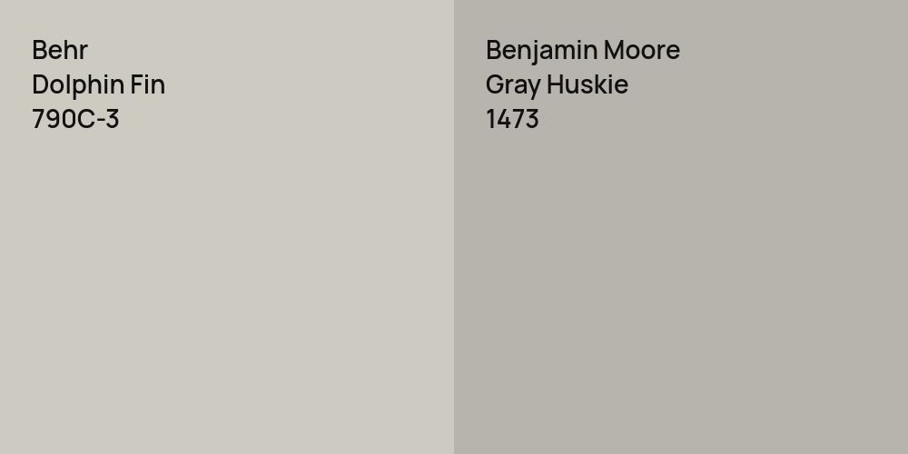 Behr Dolphin Fin vs. Benjamin Moore Gray Huskie