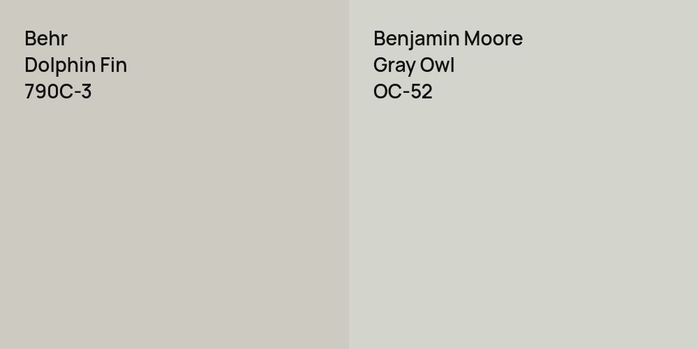 Behr Dolphin Fin vs. Benjamin Moore Gray Owl