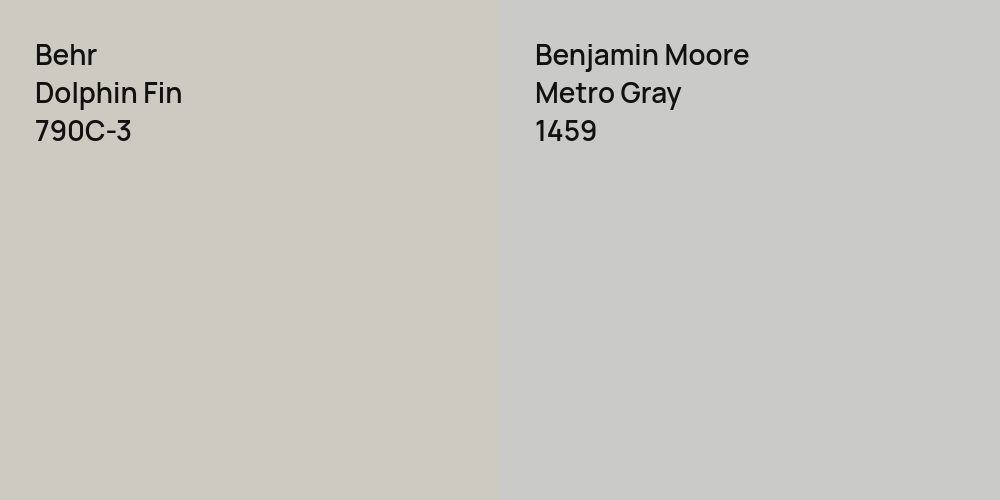 Behr Dolphin Fin vs. Benjamin Moore Metro Gray