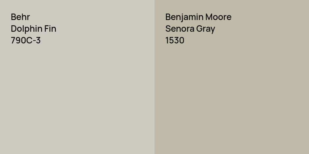 Behr Dolphin Fin vs. Benjamin Moore Senora Gray