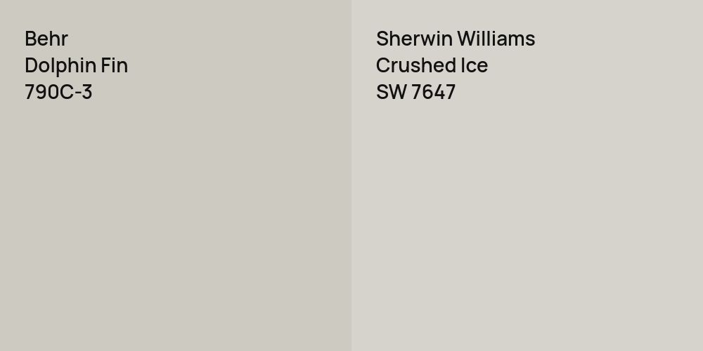 Behr Dolphin Fin vs. Sherwin Williams Crushed Ice