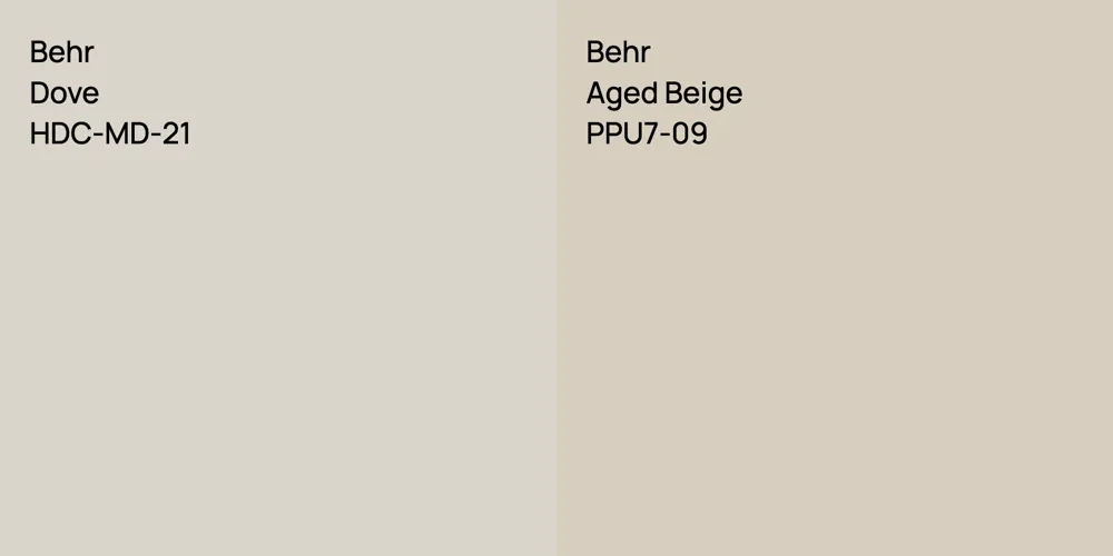 Behr Dove vs. Behr Aged Beige