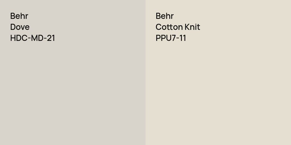 Behr Dove vs. Behr Cotton Knit