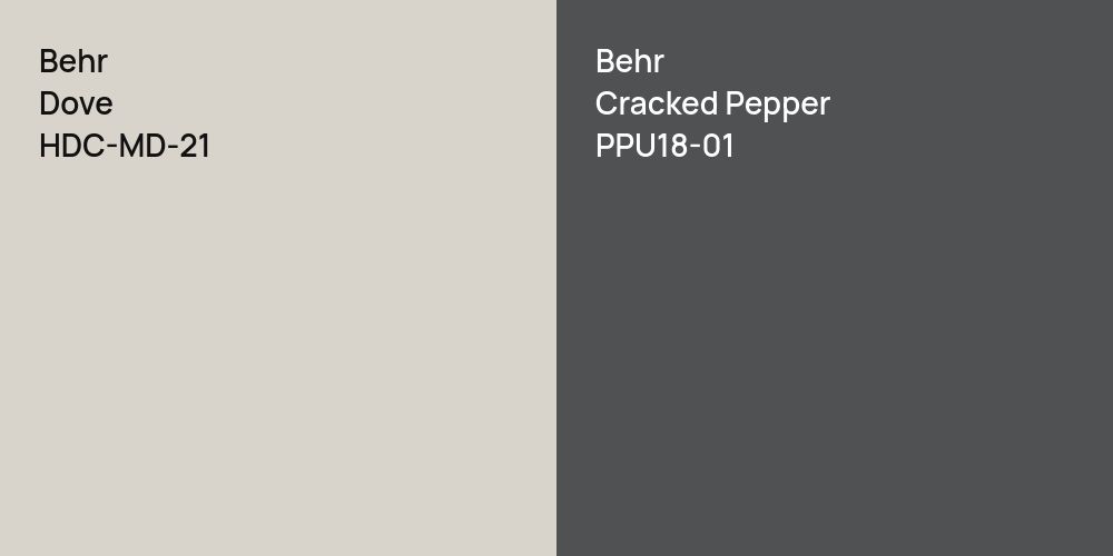 Behr Dove vs. Behr Cracked Pepper