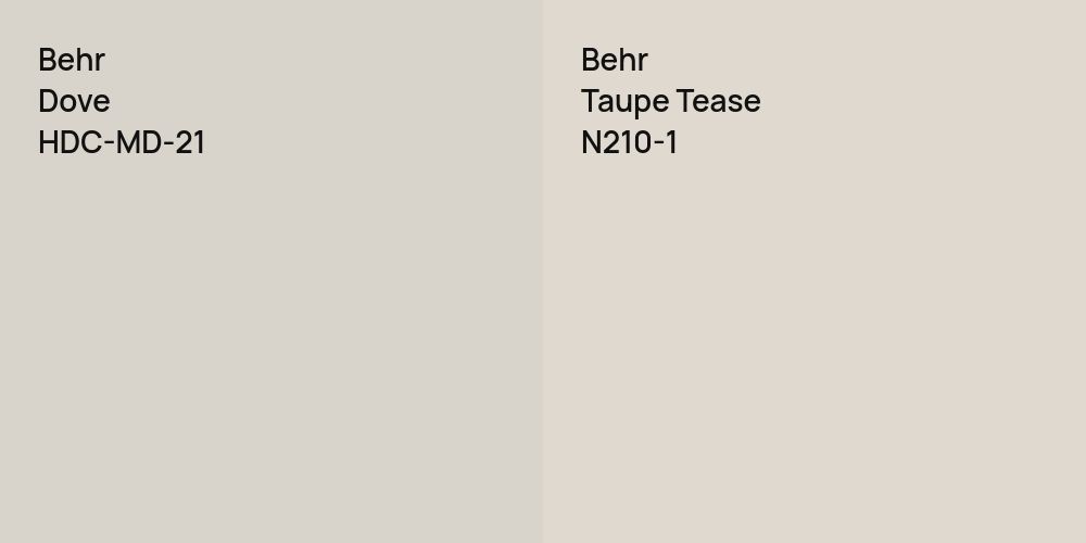 Behr Dove vs. Behr Taupe Tease