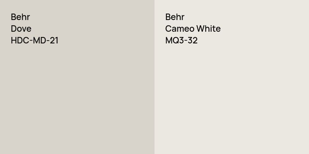 Behr Dove vs. Behr Cameo White