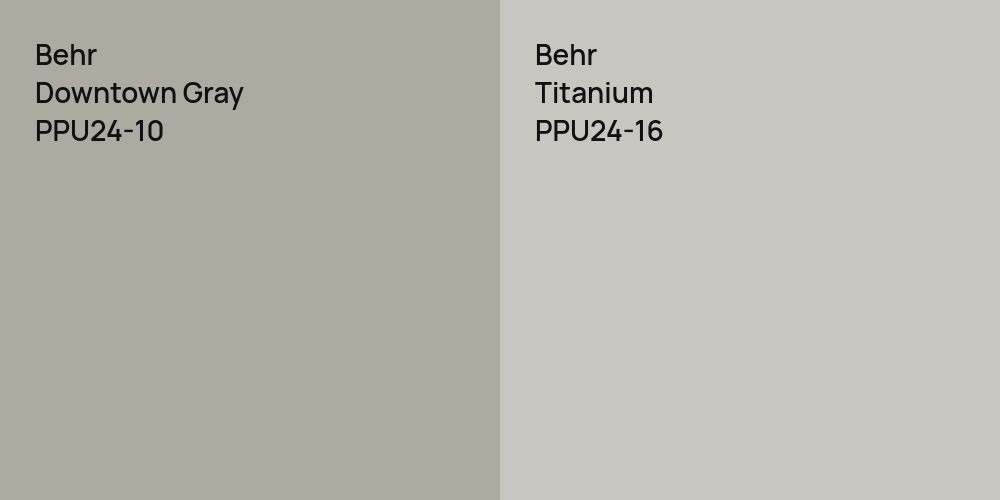 Behr Downtown Gray vs. Behr Titanium