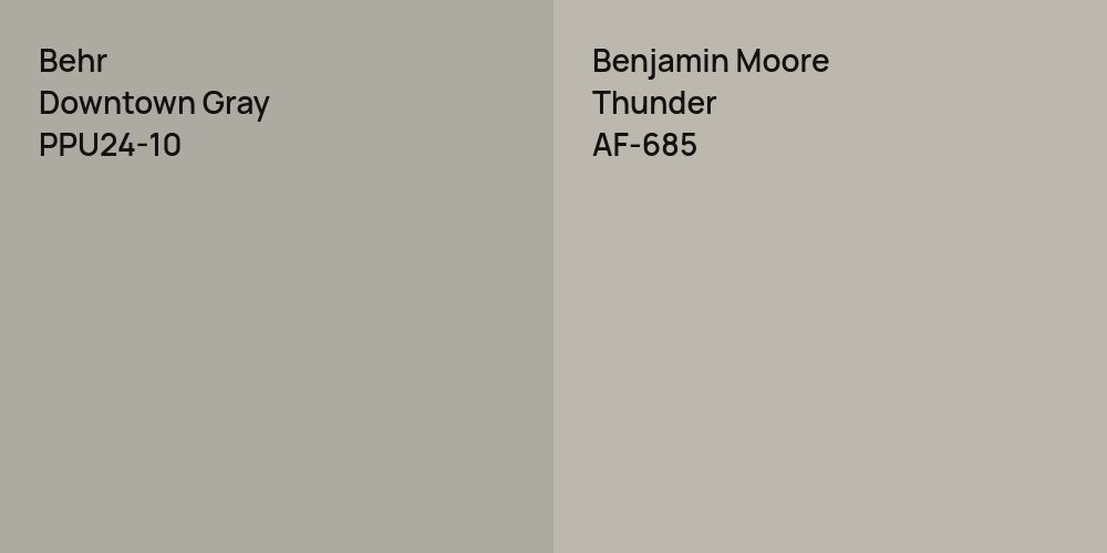 Behr Downtown Gray vs. Benjamin Moore Thunder