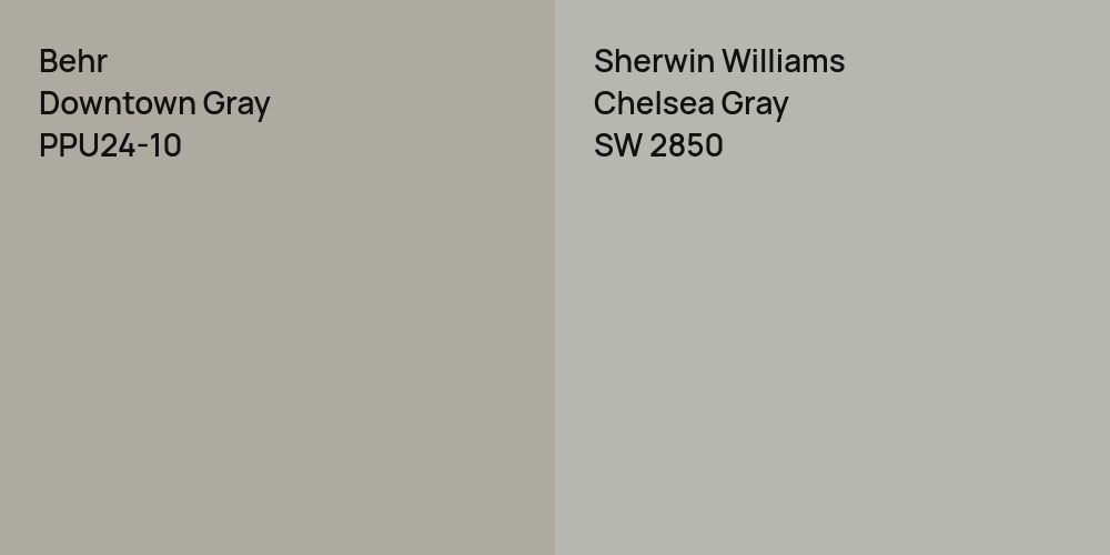 Behr Downtown Gray vs. Sherwin Williams Chelsea Gray