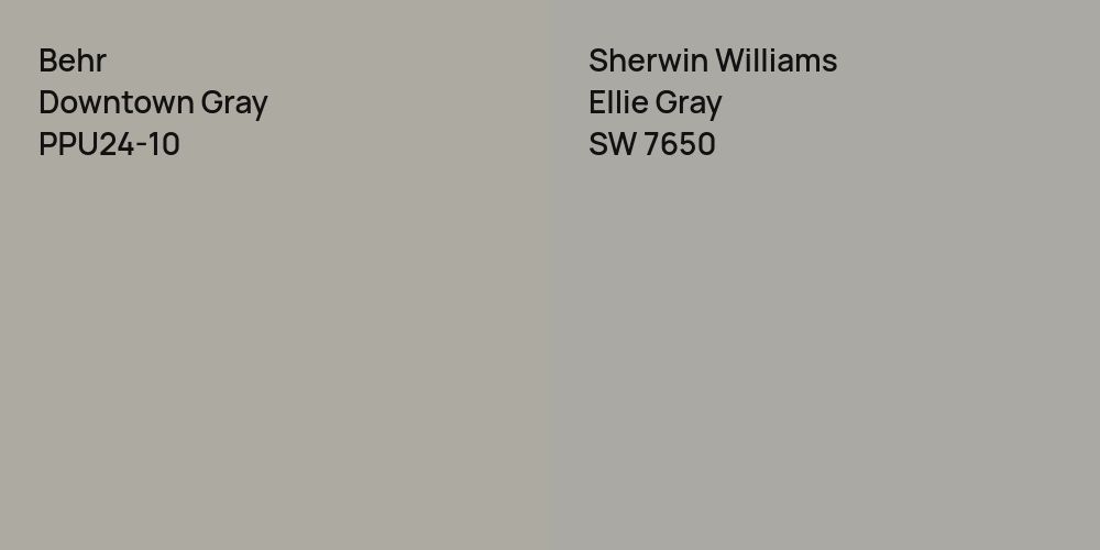 Behr Downtown Gray vs. Sherwin Williams Ellie Gray