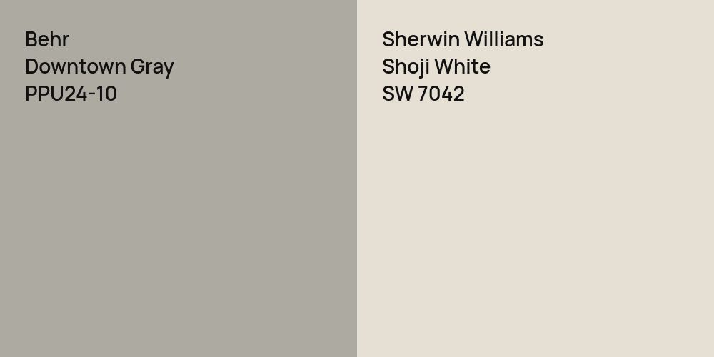 Behr Downtown Gray vs. Sherwin Williams Shoji White