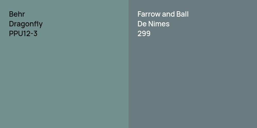 Behr Dragonfly vs. Farrow and Ball De Nimes