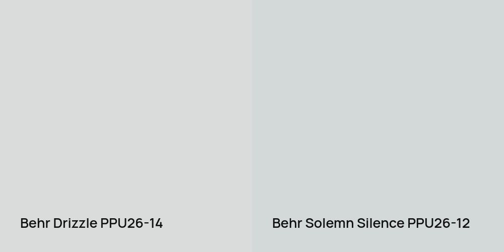 Behr Drizzle vs. Behr Solemn Silence