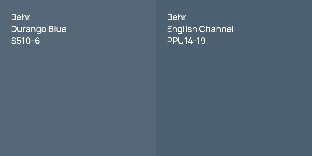 Behr Durango Blue vs. Behr English Channel