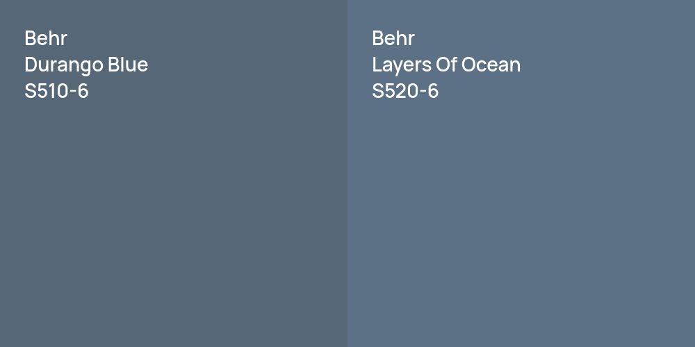 Behr Durango Blue vs. Behr Layers Of Ocean