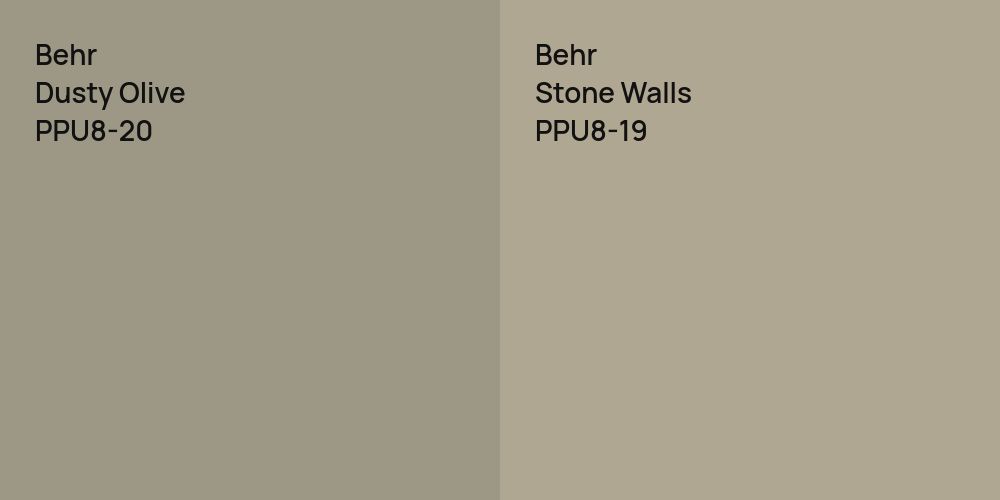 Behr Dusty Olive vs. Behr Stone Walls