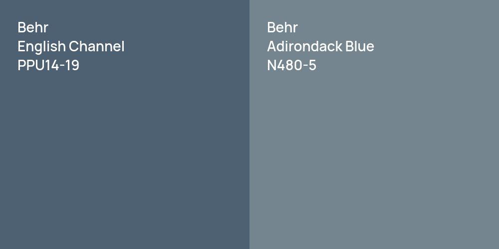 Behr English Channel vs. Behr Adirondack Blue