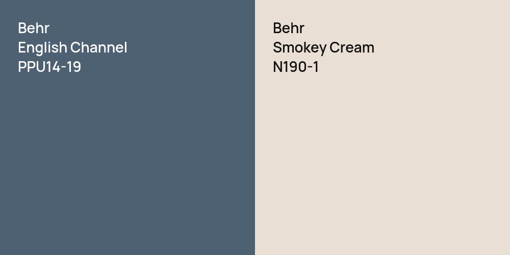 Behr English Channel vs. Behr Smokey Cream