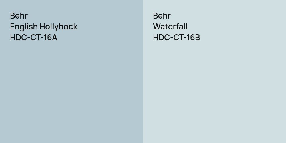 Behr English Hollyhock vs. Behr Waterfall