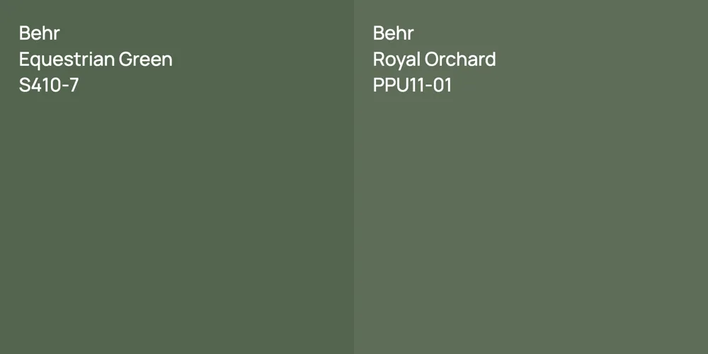 Behr Equestrian Green vs. Behr Royal Orchard