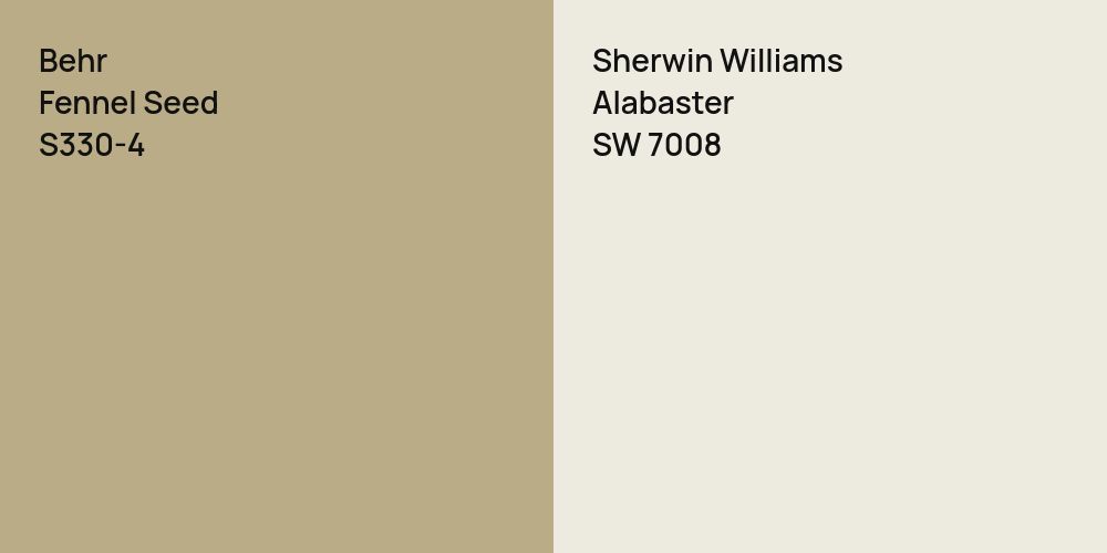 Behr Fennel Seed vs. Sherwin Williams Alabaster