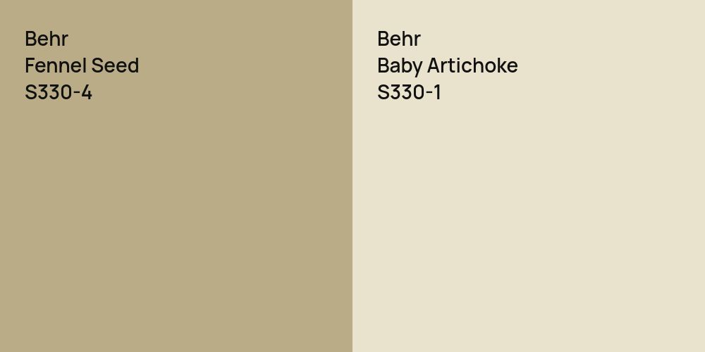 Behr Fennel Seed vs. Behr Baby Artichoke