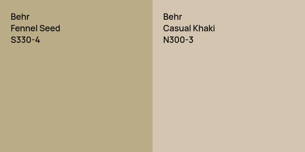 Behr Fennel Seed vs. Behr Casual Khaki