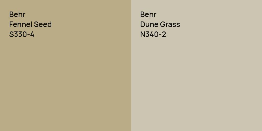 Behr Fennel Seed vs. Behr Dune Grass