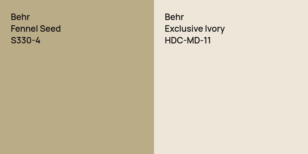 Behr Fennel Seed vs. Behr Exclusive Ivory