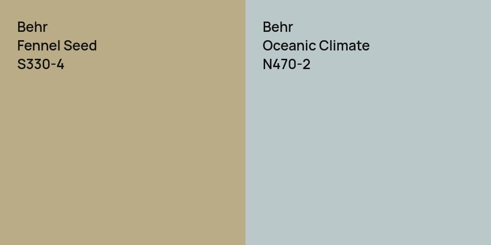 Behr Fennel Seed vs. Behr Oceanic Climate