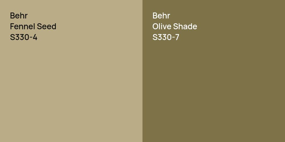 Behr Fennel Seed vs. Behr Olive Shade