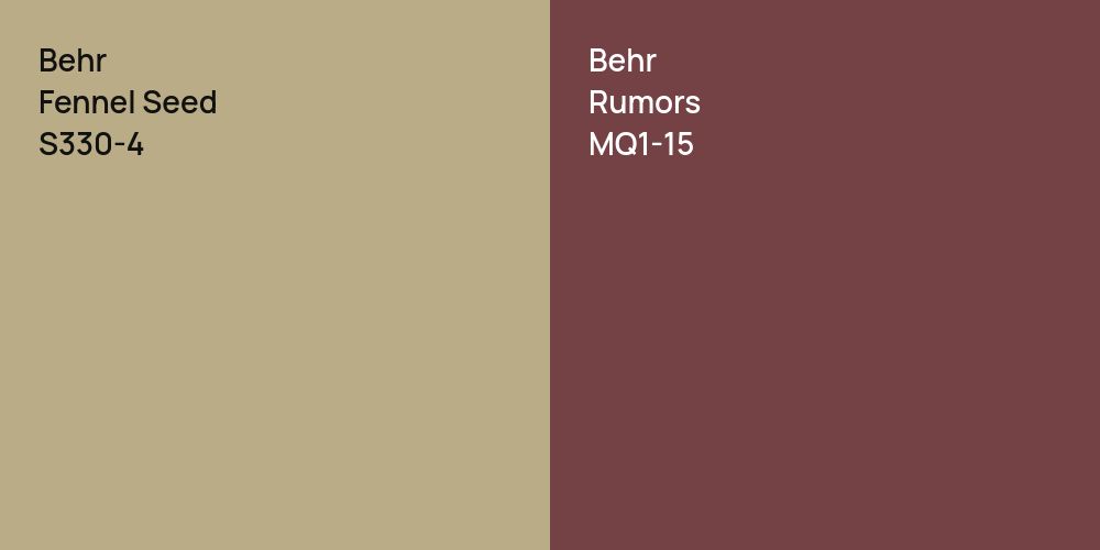 Behr Fennel Seed vs. Behr Rumors