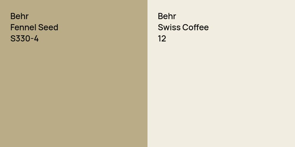 Behr Fennel Seed vs. Behr Swiss Coffee