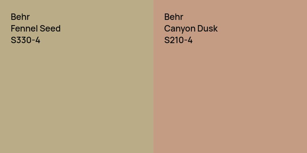 Behr Fennel Seed vs. Behr Canyon Dusk