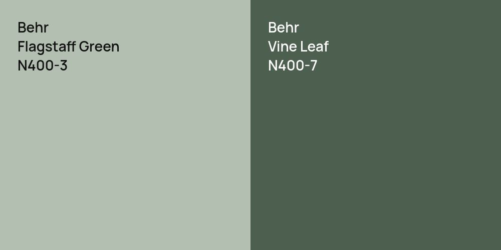 Behr Flagstaff Green vs. Behr Vine Leaf