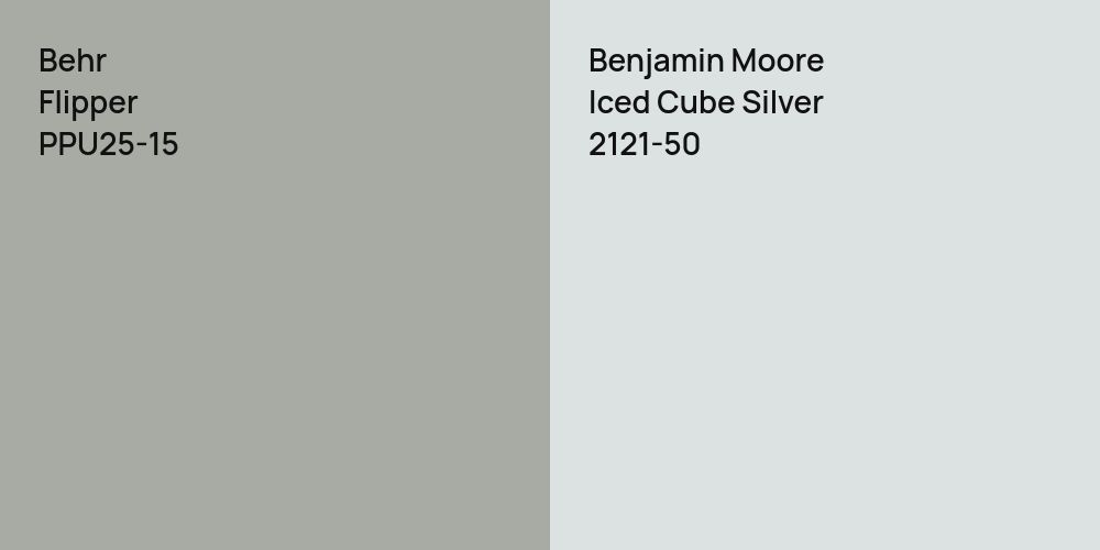 Behr Flipper vs. Benjamin Moore Iced Cube Silver