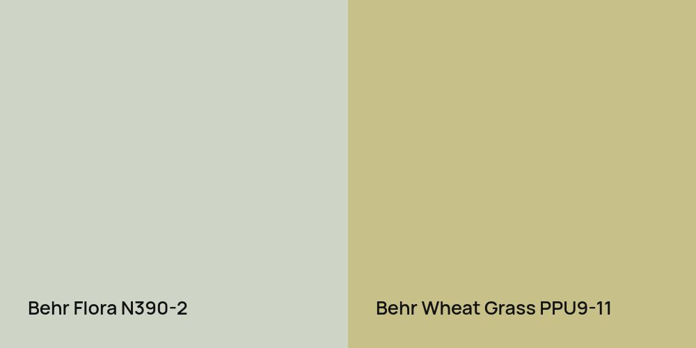 Behr Flora vs. Behr Wheat Grass