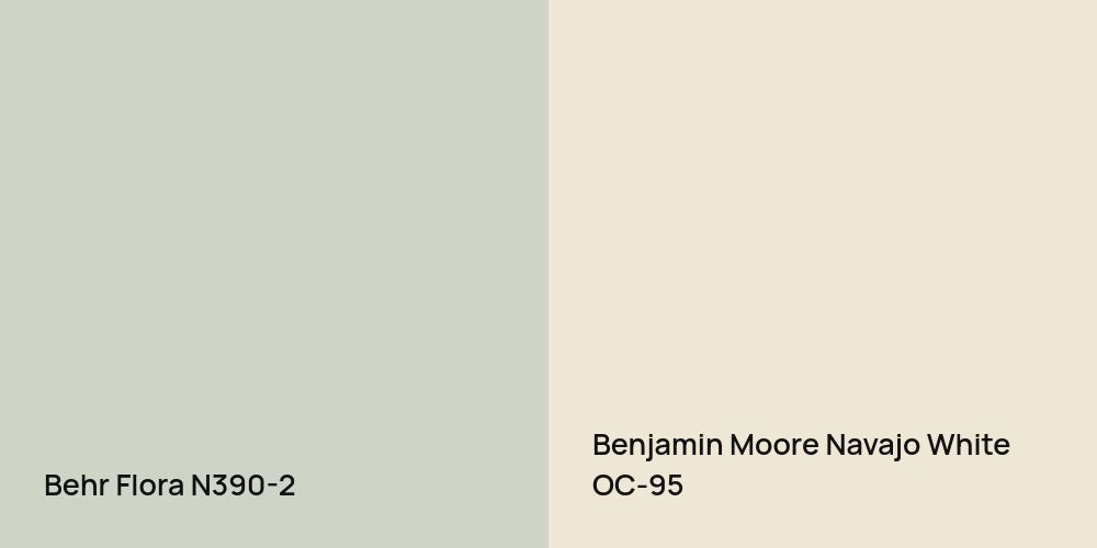 Behr Flora vs. Benjamin Moore Navajo White