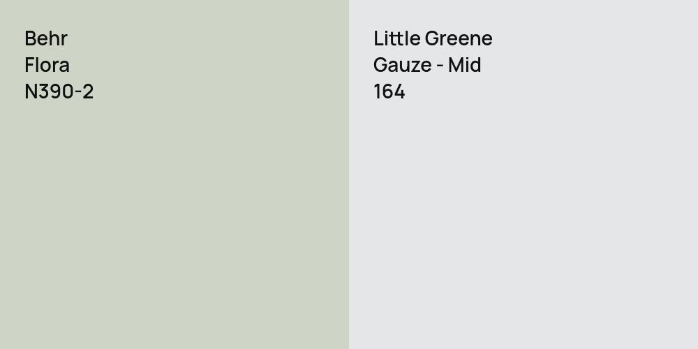 Behr Flora vs. Little Greene Gauze - Mid