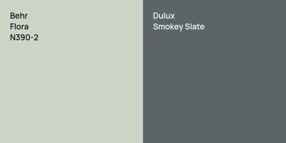 Behr Flora vs. Dulux Smokey Slate