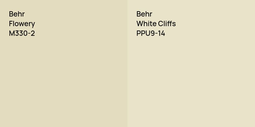 Behr Flowery vs. Behr White Cliffs