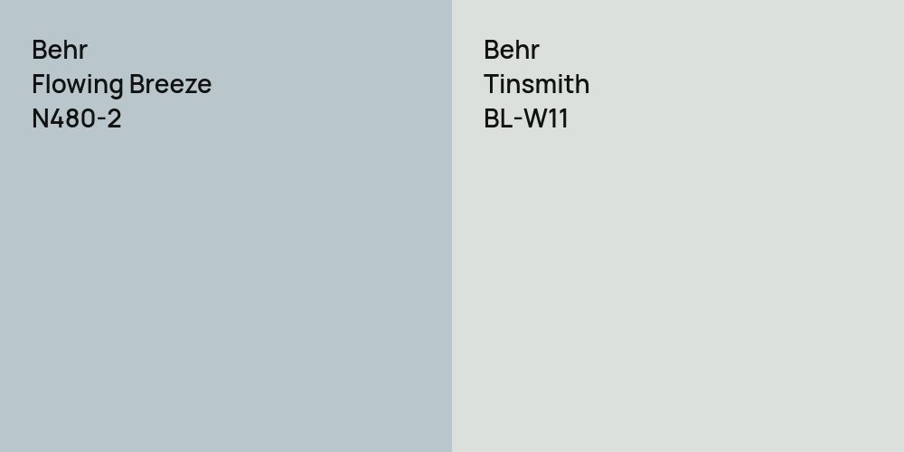 Behr Flowing Breeze vs. Behr Tinsmith