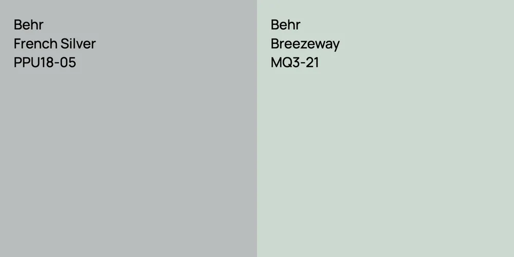 Behr French Silver vs. Behr Breezeway