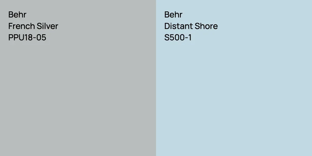 Behr French Silver vs. Behr Distant Shore