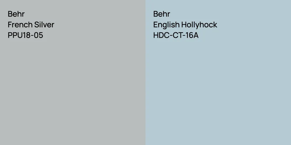 Behr French Silver vs. Behr English Hollyhock