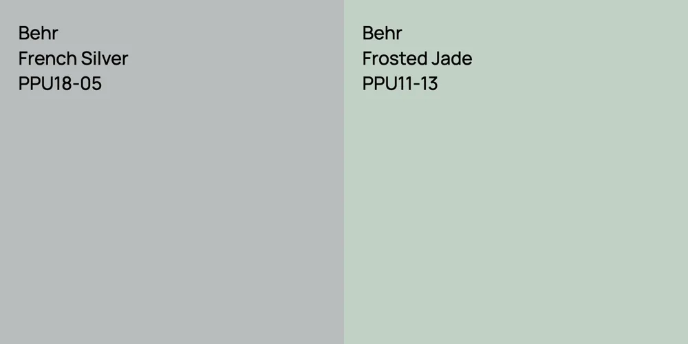 Behr French Silver vs. Behr Frosted Jade