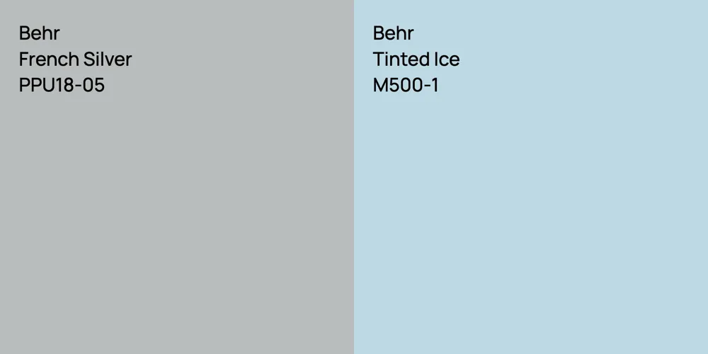 Behr French Silver vs. Behr Tinted Ice