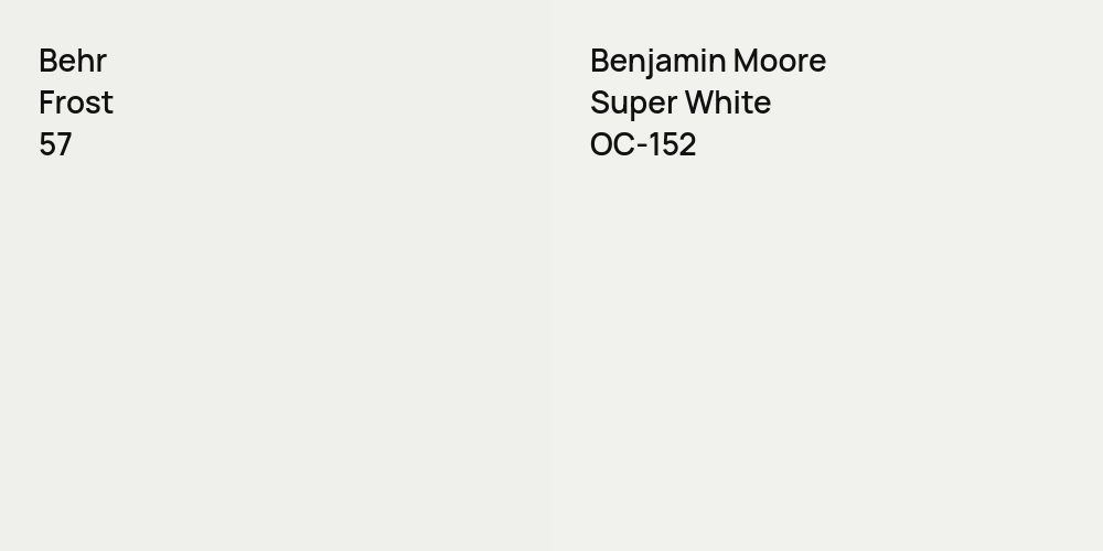 Behr Frost vs. Benjamin Moore Super White