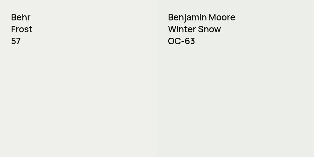 Behr Frost vs. Benjamin Moore Winter Snow